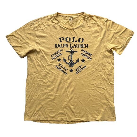 Polo Ralph Lauren T-Shirt XL Short Sleeve Coastal Anchor Graphic Marine Service - Picture 2 of 7